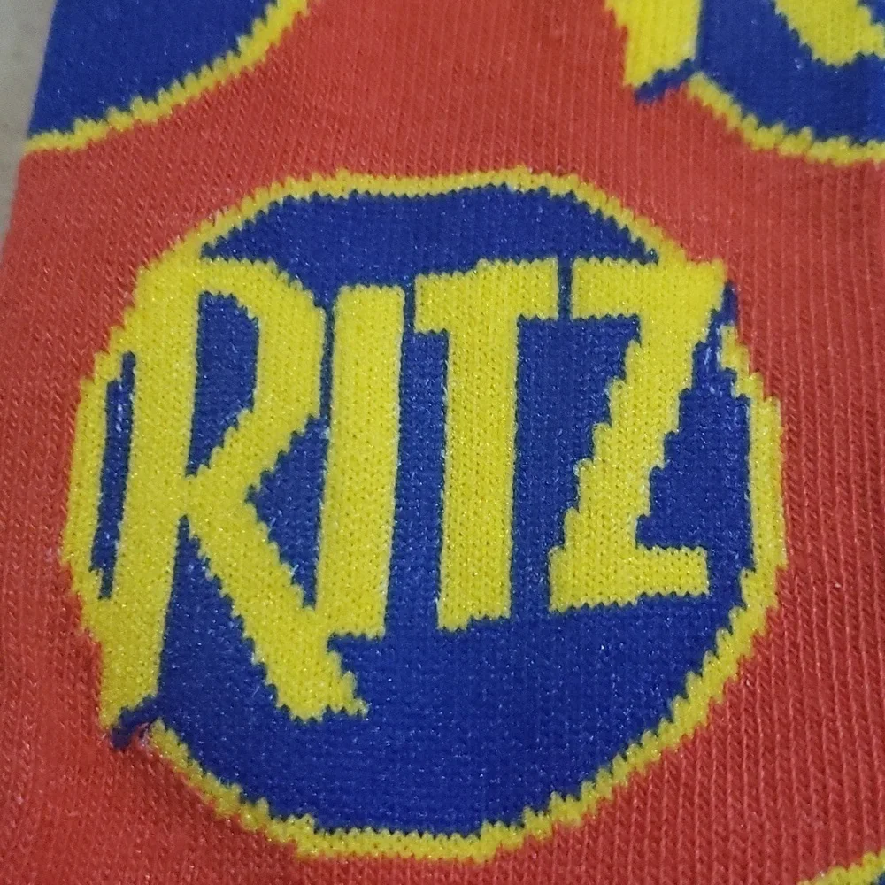 4/$25 Ritz Cracker Novelty Crew Socks Unisex New - Picture 6 of 8